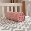 Paturica bebe Confort tricotata din bumbac roz (3)